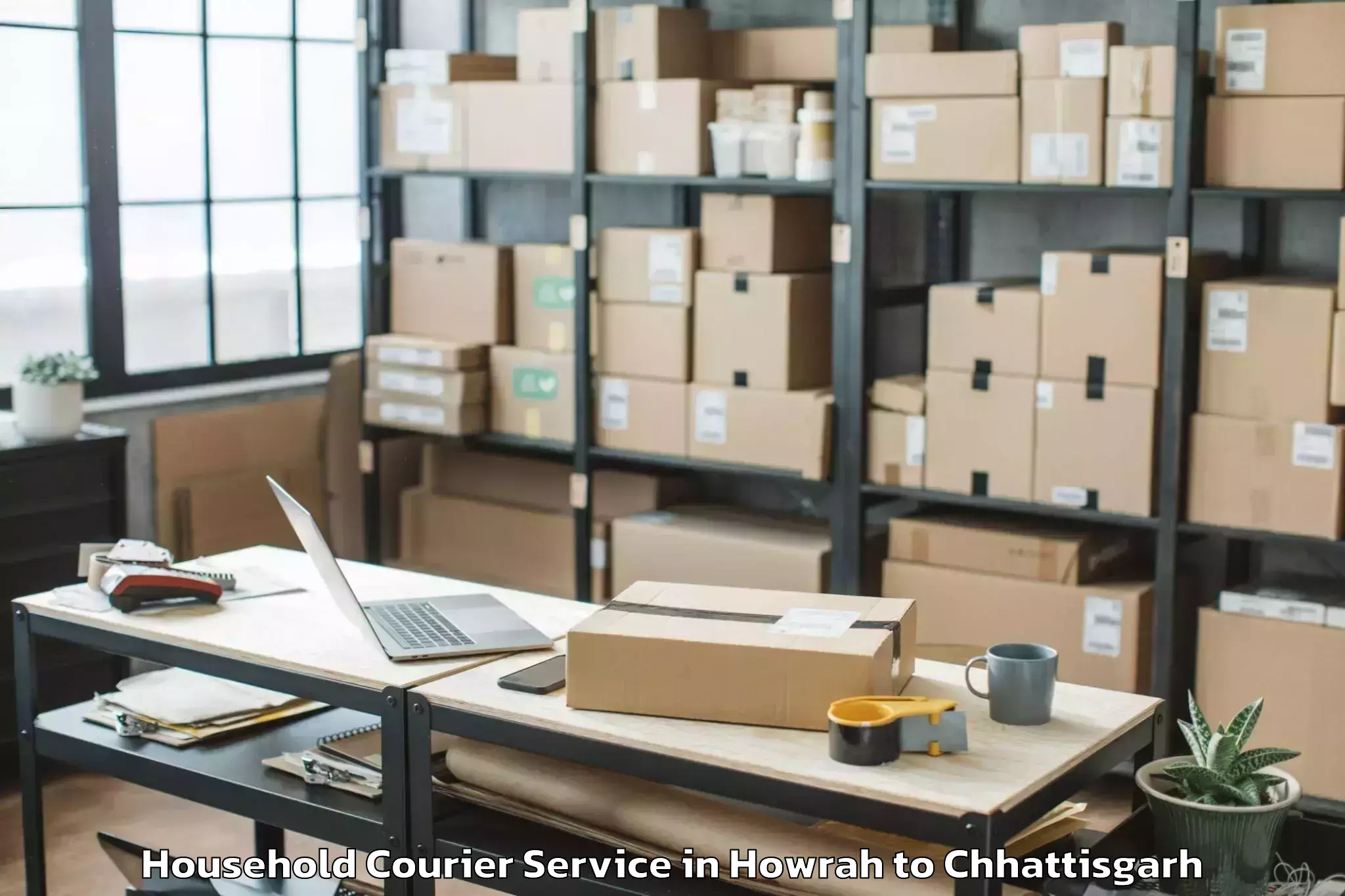 Get Howrah to Mungeli Household Courier